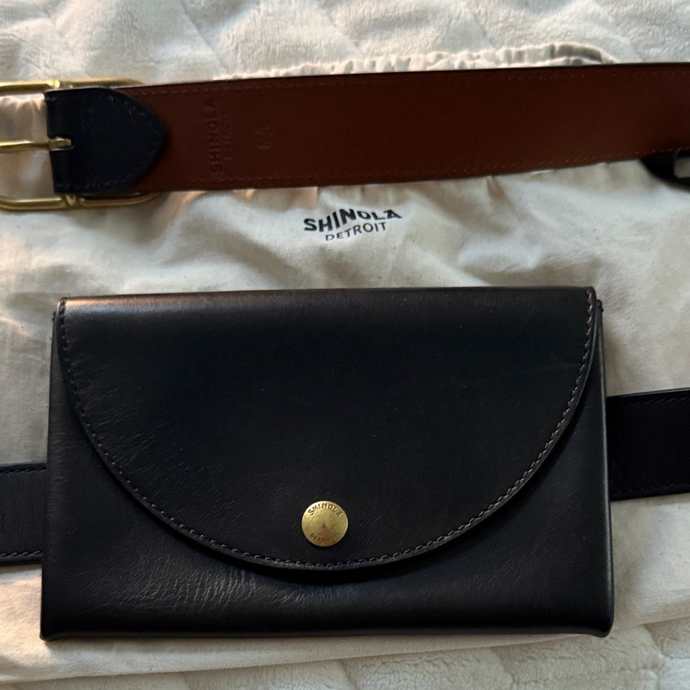 Shinola Birdy Leather Belt Wallet